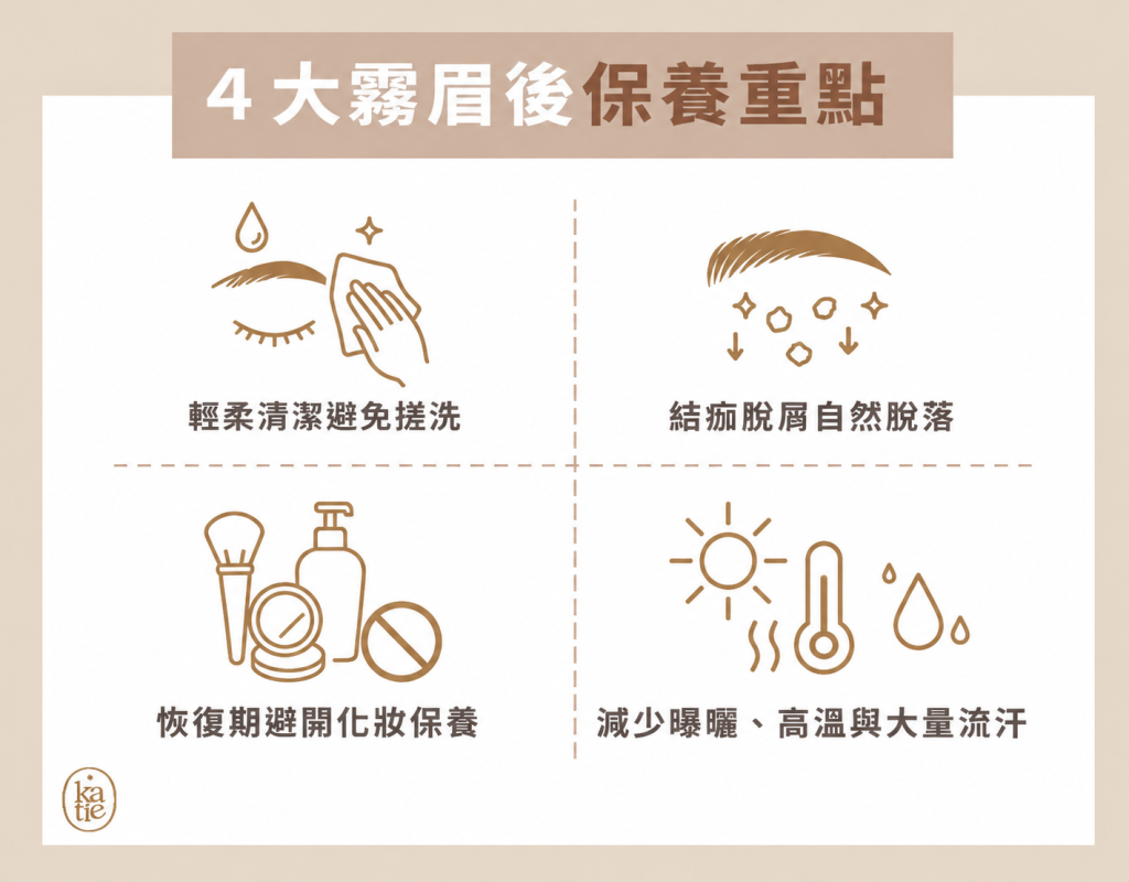 ４大霧眉後保養重點